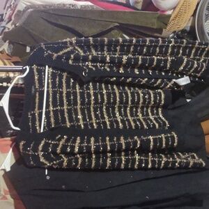 Black and Gold Striped Cardigan